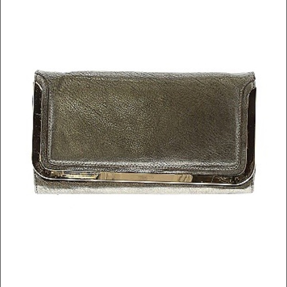 Metallic Leather Clutch / like new!
